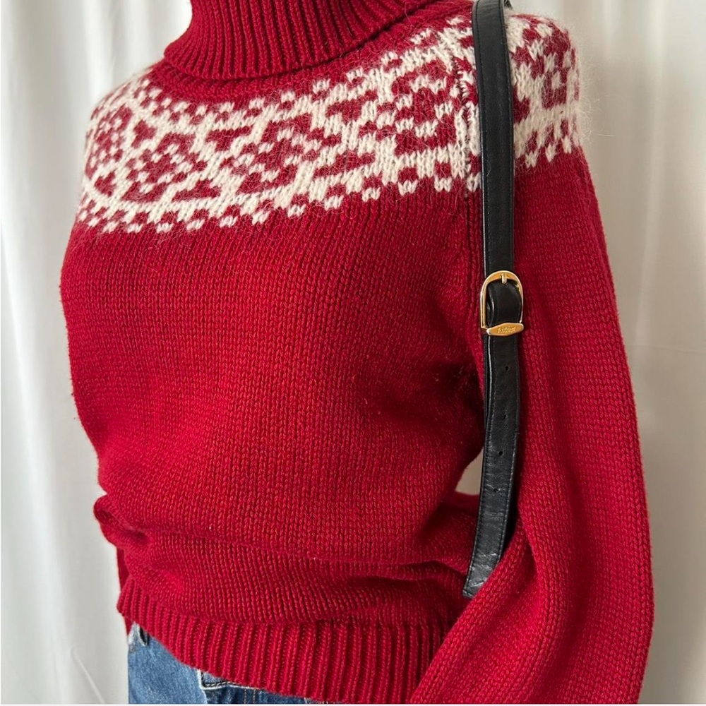 Talbots Fair Isle turtleneck sweater wool blend Medium Petite. - Picture 8 of 8